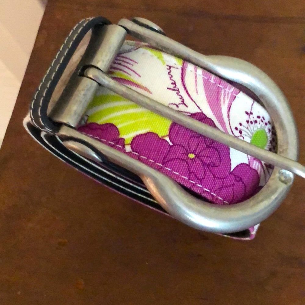Authentic Burberry Belt with Purple Floral Print